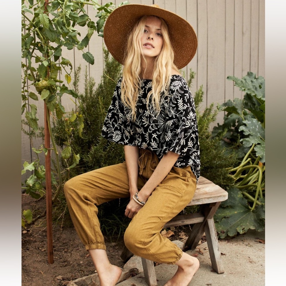 Anthropologie Women's Large Pants Rhys Utility‎ Jogger Moss Yellow Green